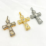 Load image into Gallery viewer, DP306. Diamond Sterling Silver Cross Pendant with Polki Diamond