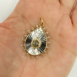 Load image into Gallery viewer, 925 Sterling Silver Black Rhodium with Diamonds Drop Shape Charm. KSG25