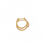Load image into Gallery viewer, EHF57627. 14K Solid Yellow Gold Diamond Flower Hoop Earrings