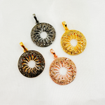 Load image into Gallery viewer, DP275. Diamond Sterling Silver Round Sun Pendant