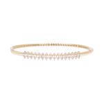 Load image into Gallery viewer, BNK68391. 14K Solid Gold Diamond Baguette Diamond Bangle