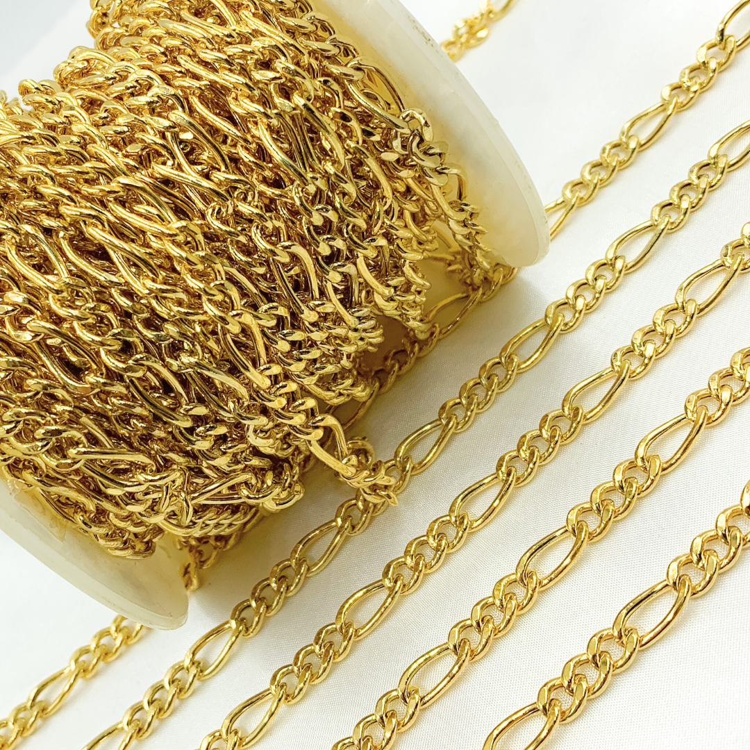 Y62GP. Gold Plated 925 Sterling Silver Figaro Chain
