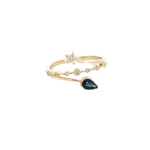 Load image into Gallery viewer, 14k Solid Gold Diamond and Blue Sapphire Ring.