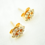 Load image into Gallery viewer, GDT18. 14K Solid Yellow Gold Diamond Eye Studs