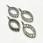 Load image into Gallery viewer, DSP041. Diamond Silver Gemstone Leaf Pendant
