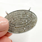 Load image into Gallery viewer, DC279. Diamond Sterling Silver Oval Pendant