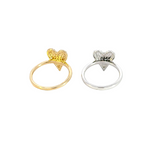 Load image into Gallery viewer, 14k Solid Gold Diamond Statement Heart Ring.