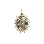 Load image into Gallery viewer, KSG33. Sterling Silver Black Rhodium with Diamonds Oval Shape Charm