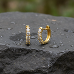 Load image into Gallery viewer, EHA56424. 14K Solid Gold Diamond Huggies Earring