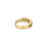 Load image into Gallery viewer, 14k Solid Gold Spiral Emerald and Diamond Ring.