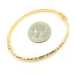 Load image into Gallery viewer, KG114. 14K Solid Gold Tri-Color Twisted Bangle