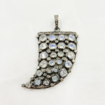 Load image into Gallery viewer, DSP042. Diamond Silver Gemstone Horn Pendant