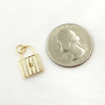 Load image into Gallery viewer, 14K Solid Gold Diamond Lock Charm. GDP465