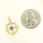 Load image into Gallery viewer, 14K Solid Gold Diamond Charm. Available in (Ruby & Blue Sapphire). GDP273