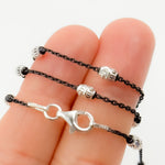 Load image into Gallery viewer, Rhodium Sterling Silver Bead Satellite Necklace