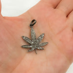Load image into Gallery viewer, Diamond Sterling Silver Leaf Pendant