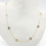 Load image into Gallery viewer, NKSET742. 14k Solid Yellow Gold Clover Link Necklace