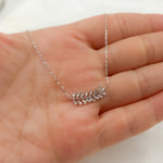 Load image into Gallery viewer, NT401709. 14K Solid Gold Diamond Leaf Shape Necklace
