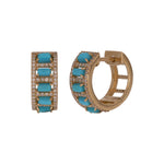 Load image into Gallery viewer, EHF57673TQ. 18K Solid Gold Diamond & Turquoise Earring