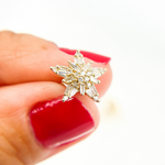 Load image into Gallery viewer, EFG51638. 14k Solid Yellow Gold Diamond Stars Earrings