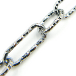 Load image into Gallery viewer, Sterling Silver Black Rhodium Diamond Cut Paper Clip Chain
