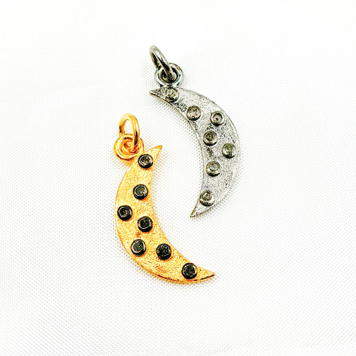 DC202. Diamond Sterling Silver Moon Pendant