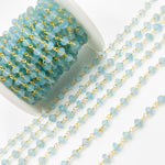 Load image into Gallery viewer, Shop Blue Chalcedony Gold Plated Sterling Silver Wire Chain