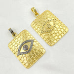Load image into Gallery viewer, DP291. Diamond Sterling Silver Rectangle Eye Pendant
