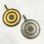 Load image into Gallery viewer, DP283. Diamond Sterling Silver Round Pendant