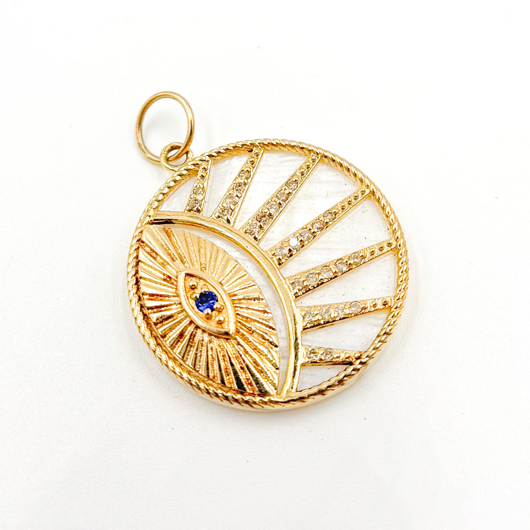 GDP462. 14K Gold Evil Eye Pendant