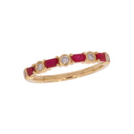 Load image into Gallery viewer, RAB01631RU. 14K Solid Yellow Gold Diamond and Ruby Band Ring