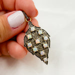 Load image into Gallery viewer, DSP038. Diamond Sterling Silver Leaf Shape Pendant with Gemstones
