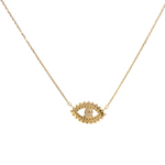 Load image into Gallery viewer, NFG71492TQ. 14K Solid Gold Diamond and Turquoise Eye Necklace