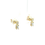 Load image into Gallery viewer, Solid Gold Diamond Dangle Rectangle Studs.