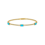 Load image into Gallery viewer, BNF68563TQ. 14K Solid Yellow Gold Diamond and Turquoise Bangle