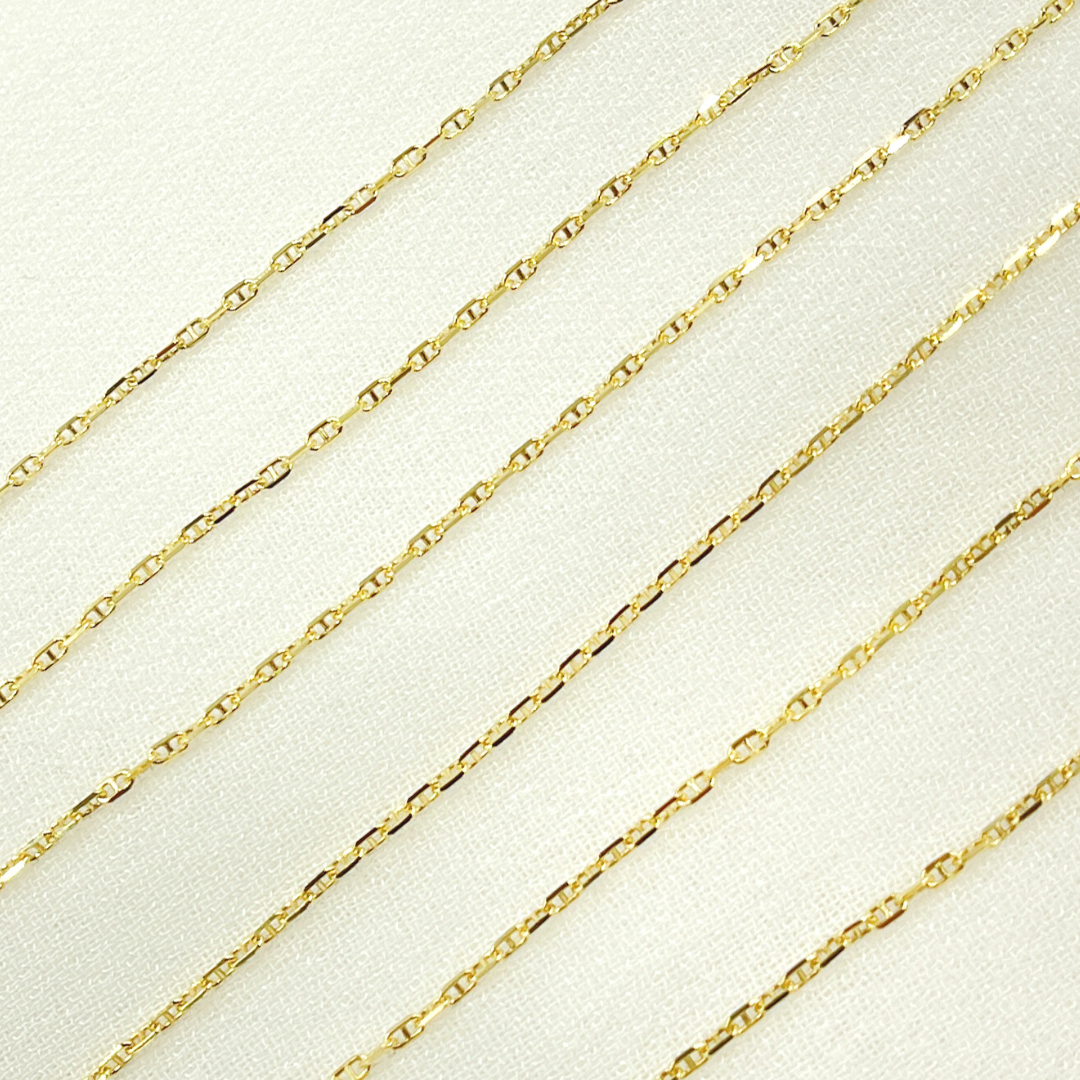 14K Gold Flat Marina Link Chain