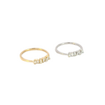 Load image into Gallery viewer, 14k Solid Gold Baguette Diamond Bars Ring.