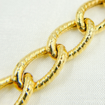 Load image into Gallery viewer, Gold Plated 925 Sterling Silver Textured Oval Link Chain