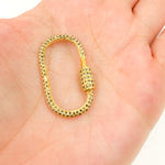 Load image into Gallery viewer, Diamond Sterling Silver Oval Carabiner Clasp