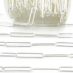 Load image into Gallery viewer, Sterling Silver Smooth Rectangular Link Chain