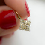 Load image into Gallery viewer, GDP374. 14K Solid Gold Diamond Shape Charm with Diamonds and Gemstones