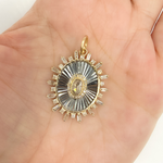 Load image into Gallery viewer, KSG33. Sterling Silver Black Rhodium with Diamonds Oval Shape Charm