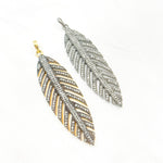 Load image into Gallery viewer, DP081. Diamond & Sterling Silver Leaf Pendant