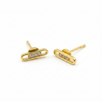 Load image into Gallery viewer, EFA54272. 14K Solid Yellow Gold Diamond Stud Earring