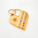 Load image into Gallery viewer, 14K Solid Gold with Diamonds Heart Shape Charm. GDP122