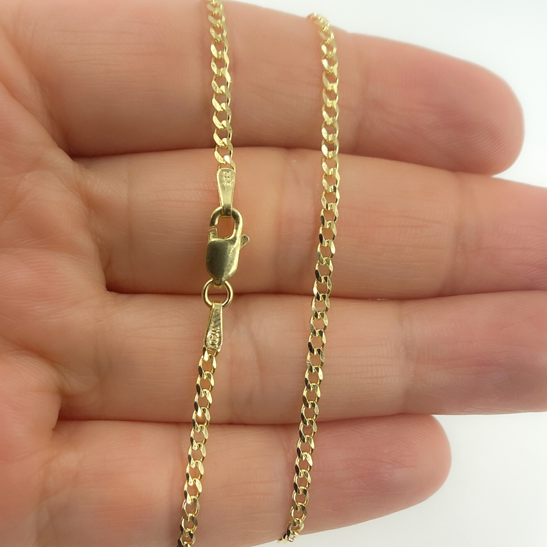 14K Solid Gold Curb Chain