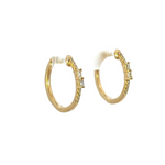 Load image into Gallery viewer, EHC57035. 14k Solid Gold Diamond Oval Hoops