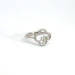Load image into Gallery viewer, 14K Solid White Gold Diamond Flower Ring.