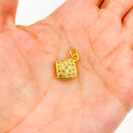Load image into Gallery viewer, DC163. Diamond Sterling Silver Square Charm