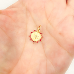 Load image into Gallery viewer, GDP442. 14K Solid Gold Diamond Circle Charm with Star